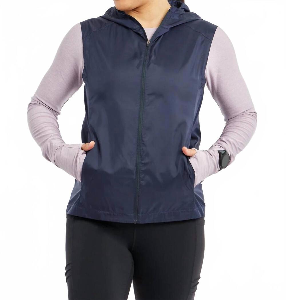 NEW OISELLE whirlwind hooded vest in ink blue